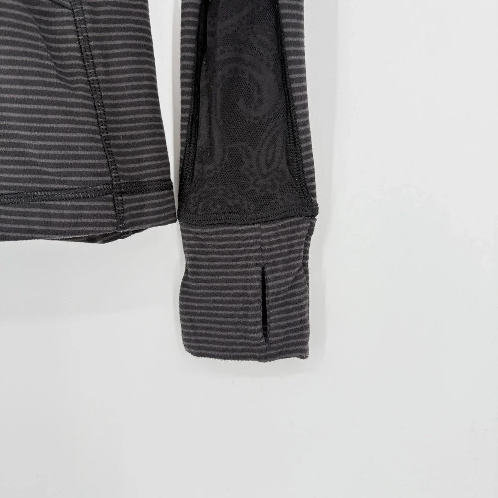 Lululemon Athletica Striped Quarter Zip Long Sleeve Athletic Jacket Women's‎ XS